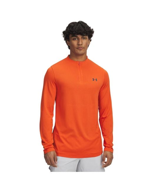 Under Armour Orange Rush Long-Sleeve Performance Gym Top for men