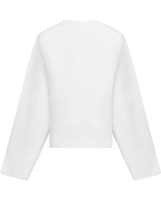 Raey White V-Neck Cardigan
