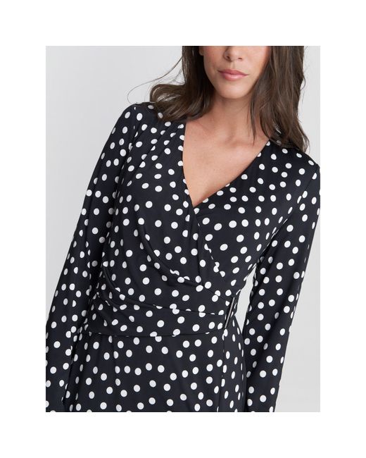 Gina Bacconi Black Fia Wrap Dress With Trim