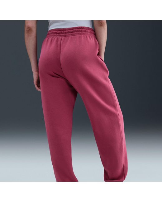 Nike Red Sportswear Phoenix Fleece Mid-Rise Sweatpants