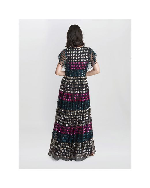 Gina Bacconi Blue Tiffany Colour Sequin Dress