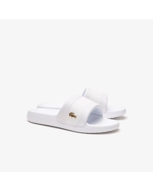 Lacoste White Serve Metal Slides for men