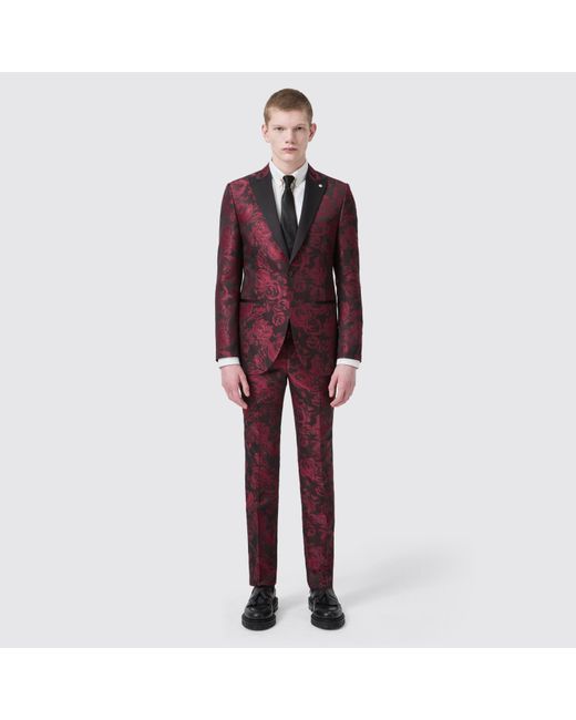 Twisted Tailor Red Ersat Slim Fit Trouser for men
