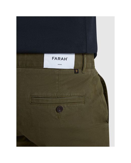 Farah Green Elm Slim Chinos for men