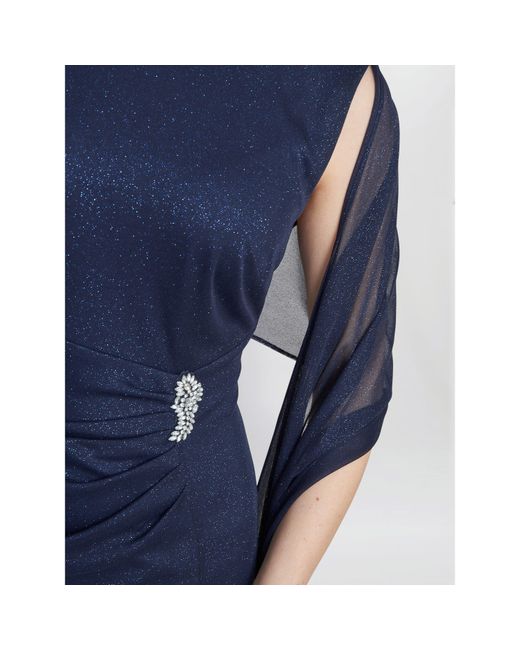 Gina Bacconi Blue Alicia Maxi Dress With Matching Shawl