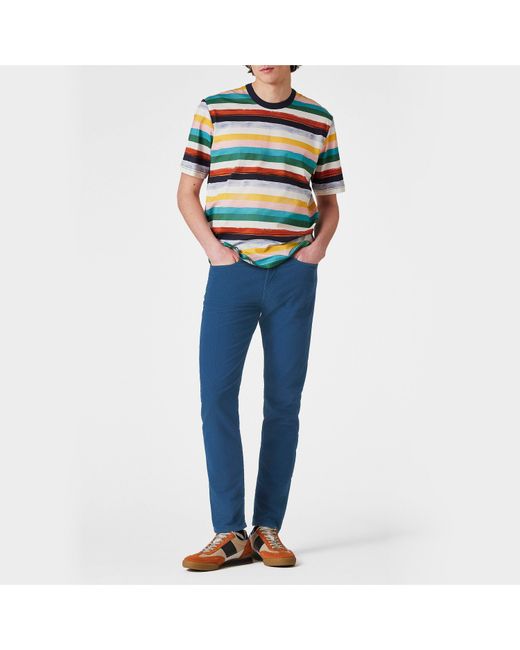 Paul Smith Blue Stripe Regular Fit T-Shirt for men