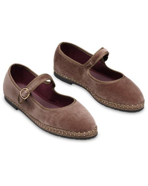 Flabelus Brown Velvet Mary Jane
