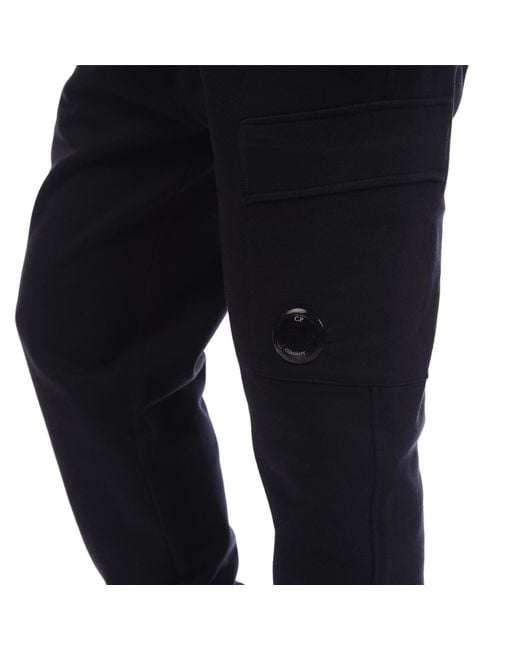 C P Company Black Light Fleece Lens Tracksuit Bottoms for men