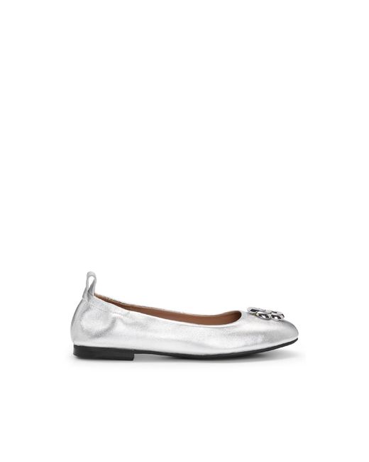 Boss White Dasy Ballerina Slider Slippers
