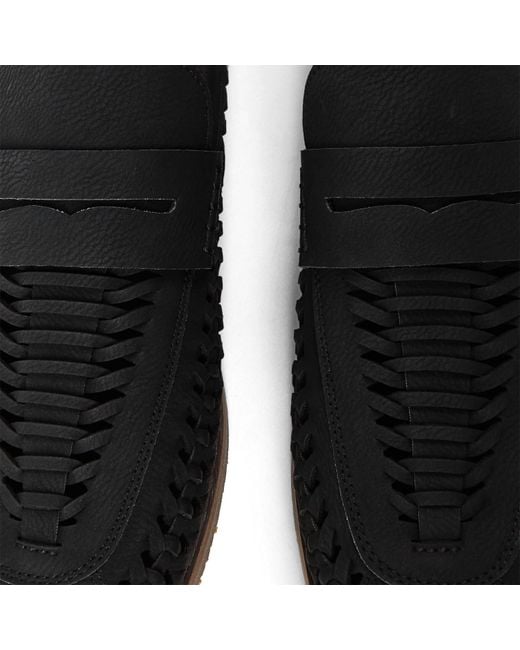Where's That From Black Weave Slip On Loafers for men
