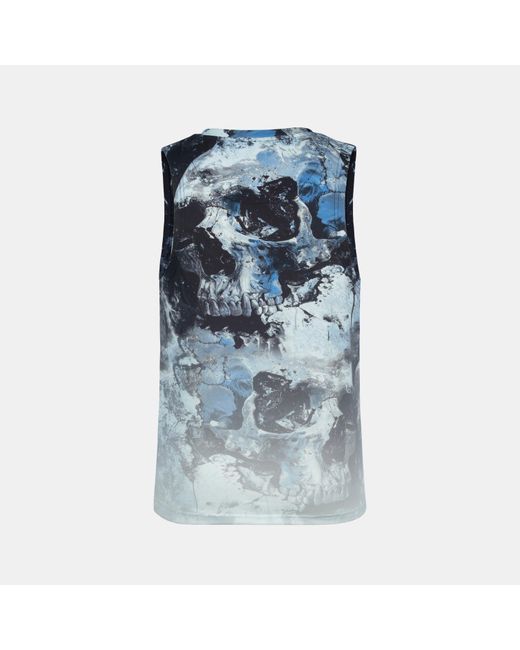 Firetrap Blue Sub Lightning Print Cotton Muscle Vest for men