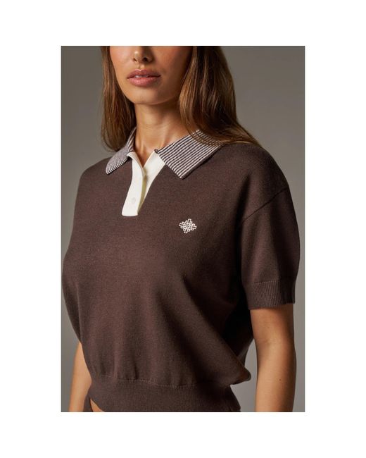 The Couture Club Brown Short-Sleeve Polo Shirt