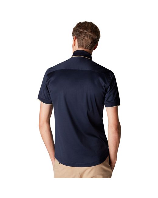 Eton of Sweden Blue Filo Di Scozia Polo Shirt Slim Fit for men