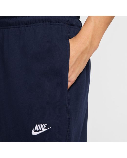 Nike Blue Sportswear Club Knit Open-Hem Pants for men