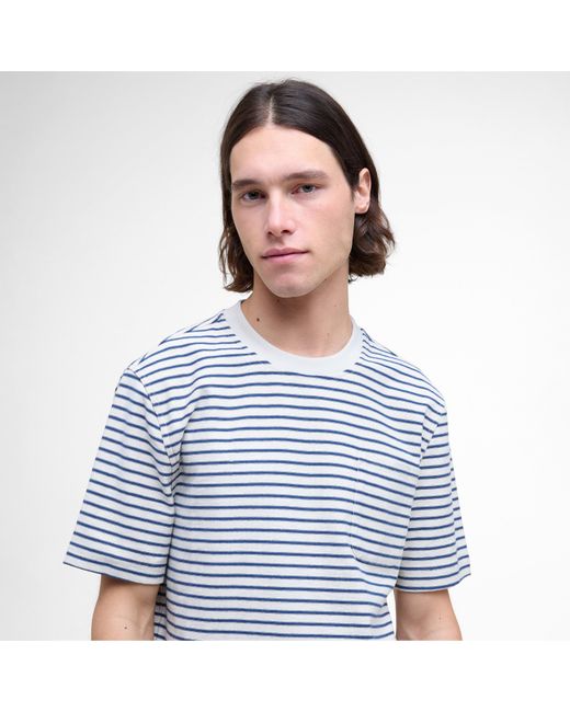Barbour Blue Frensham Striped T-Shirt for men