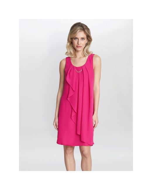 Gina Bacconi Pink Clarissa A-Line Dress