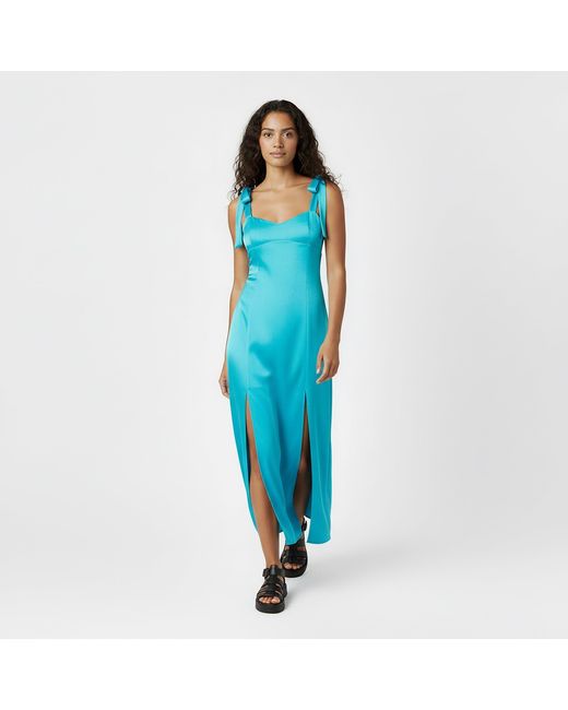 jack wills blue dress Jack Wills Shoulder Tie Midi Dress in Blue