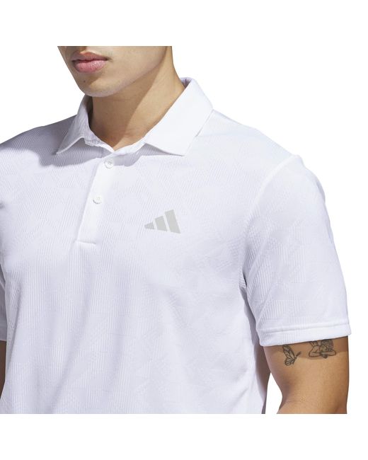 Adidas White Short Sleeve Performance Polo Shirt for men