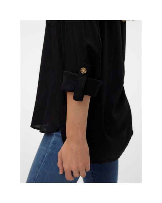 Vero Moda Black Long-Sleeve Plain Shirt
