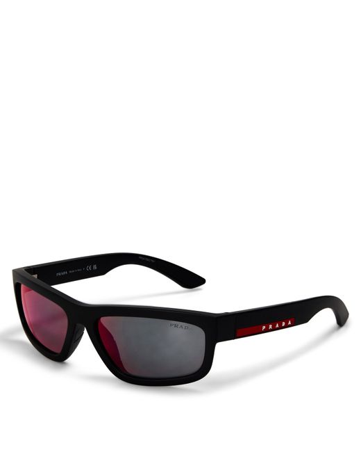 Prada Black 0Ps 05Zs Round Sunglasses for men