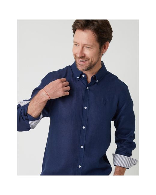 Saltwell Blue Long-Sleeve Oxford Shirt for men
