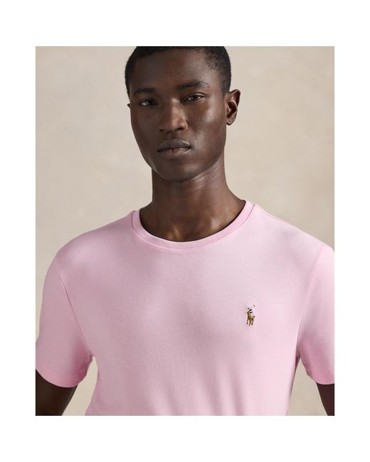 Polo Ralph Lauren Pink Regular Fit Pima T-Shirt for men