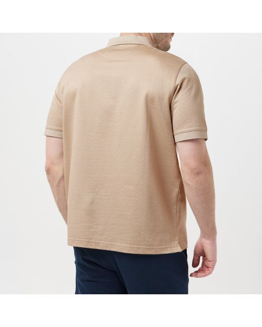 Ted Baker Natural Auguso Jacquard Short-Sleeve Polo Shirt for men