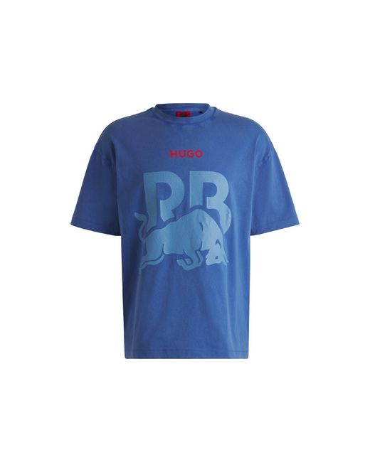 HUGO Blue Short Sleeve Polo Shirt for men