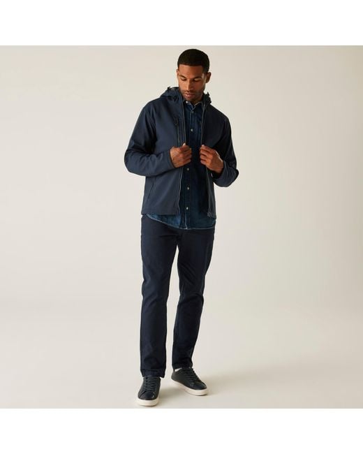 Regatta Blue Navigate 2 Layer Hooded Softshell Jacket for men