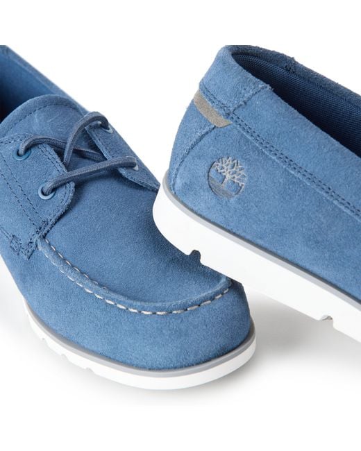 Timberland Blue Grafton Bay Lace Up Dark Boat Shoes for men