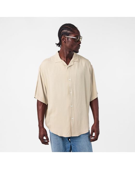 AMI Natural Short Sleeve Plain Shirt for men