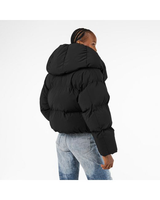 DIESEL Black W-Iley-T1 Hooded Long Sleeve Short Puffer Jacket