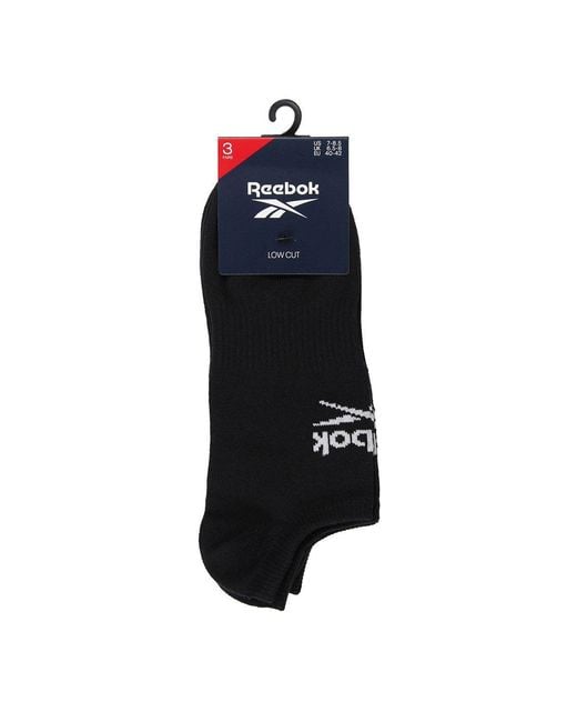 Reebok Black 3 Pair Low Cut Socks