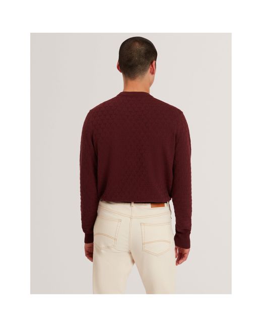 Ted Baker Purple Stitch Crew Neck Knitted Top for men