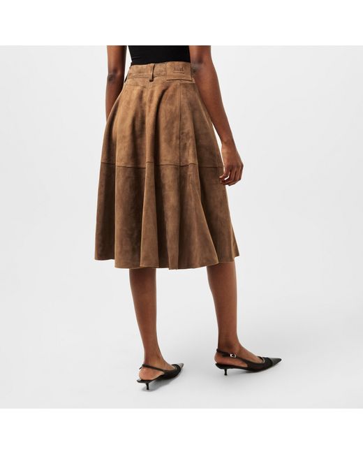 AMI Brown Midi Skirt