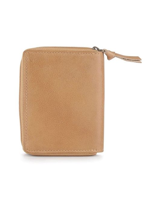 PRIMEHIDE Leather Natural Washed Cancun Small Trifold Purse Selena