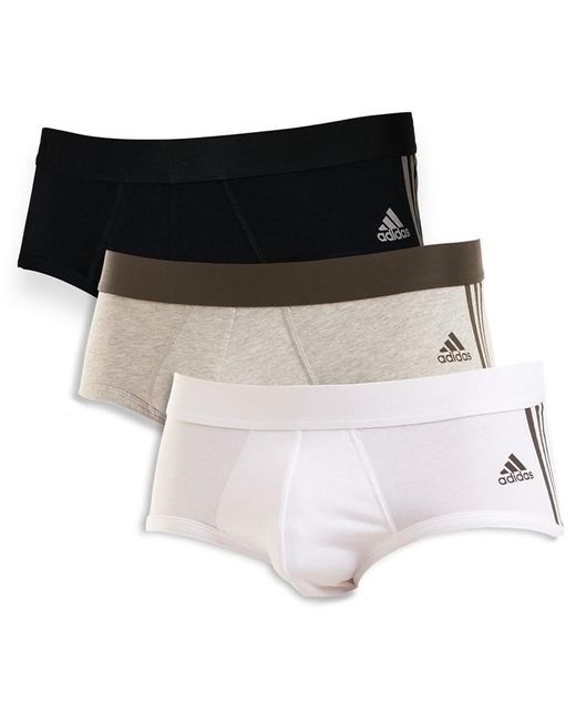 Adidas Black Flex Cotton 3 Stripe Brief 3p for men