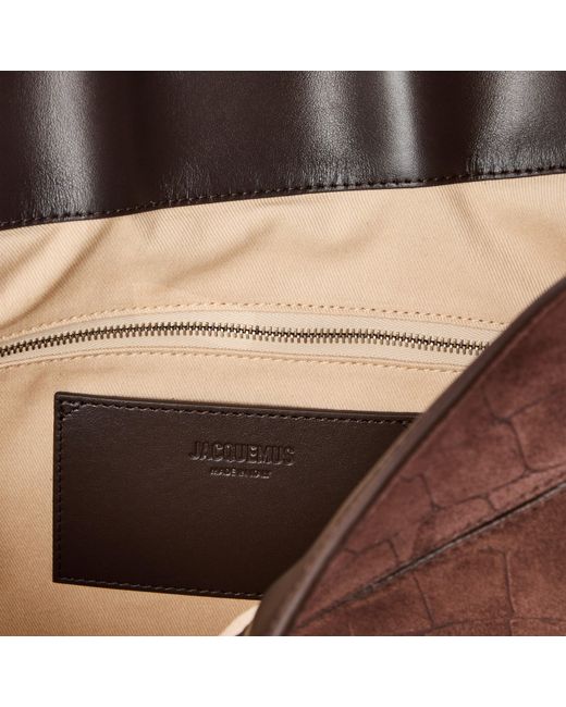 Jacquemus Brown Jacquard Calisso Rond Hobo Bag