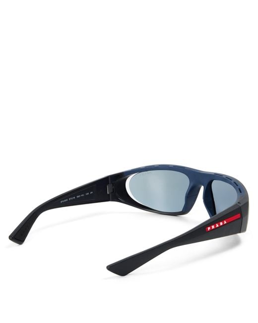 Prada Blue 0Ps B03S Wrap Sunglasses for men