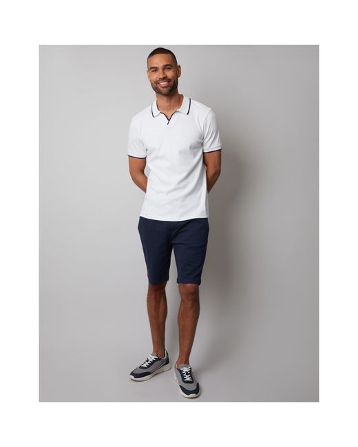 Threadbare White Marriage Short-Sleeve Polo Shirt for men