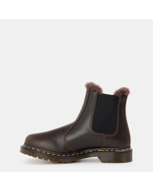 Dr. Martens Brown 2976 Leonore Fur Lined Chelsea Boot