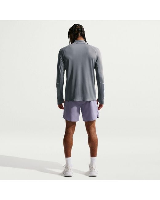 Nike Gray Long Sleeve Performance Running Top for men