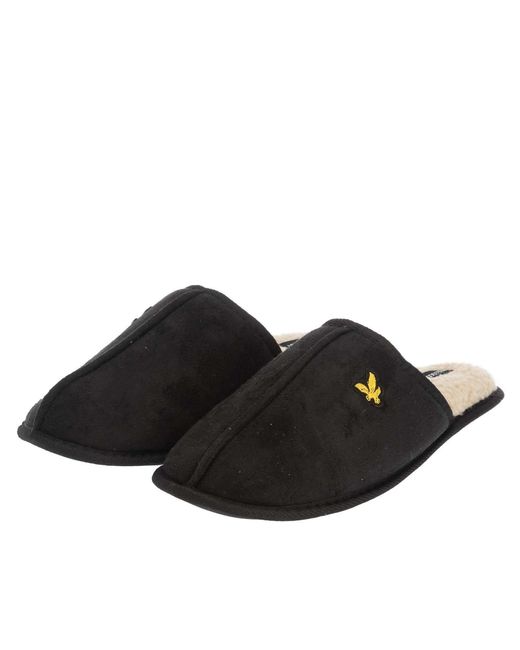 Lyle & Scott Black Tarquinn Slippers for men