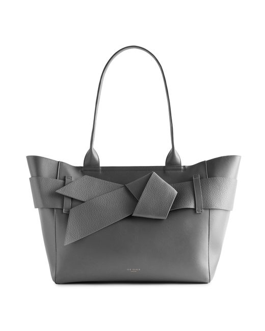 Ted Baker Black Knot Bow Faux Leather Large Shopper Bag