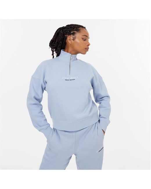 Jack Wills Honeylane Half Zip Sweatshirt in Blue Lyst UK