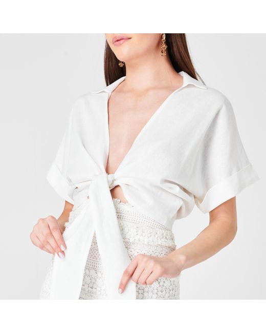 JBQ White Chiara Linen Top