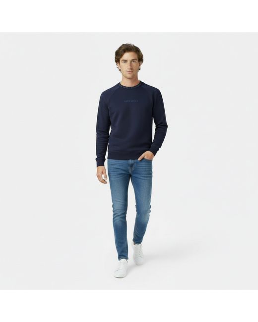 Jack Wills Blue Jacquard Crew Sweatshirt for men