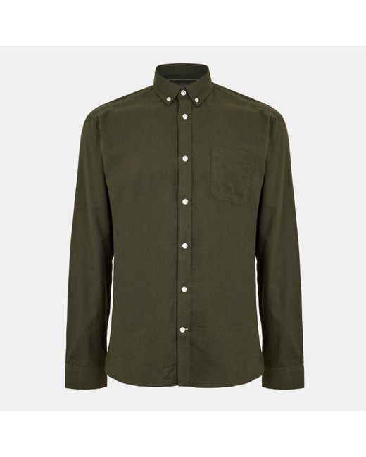 ONLY Green Long-Sleeve Plain Shirt for men