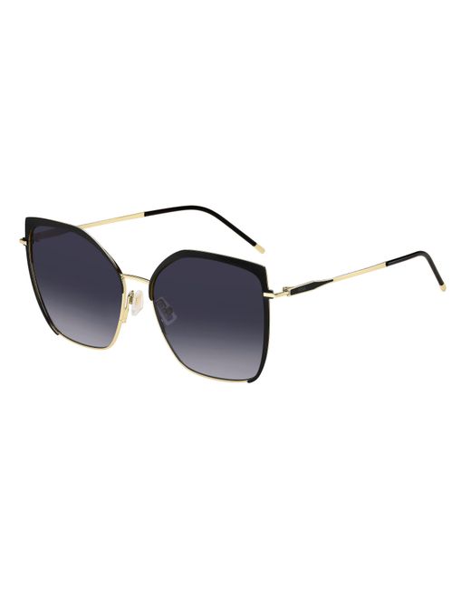 Boss Blue Rectangular Round Sunglasses