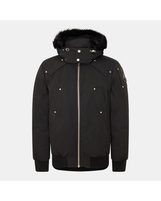 Moose Knuckles Black Bomber Jacket for men